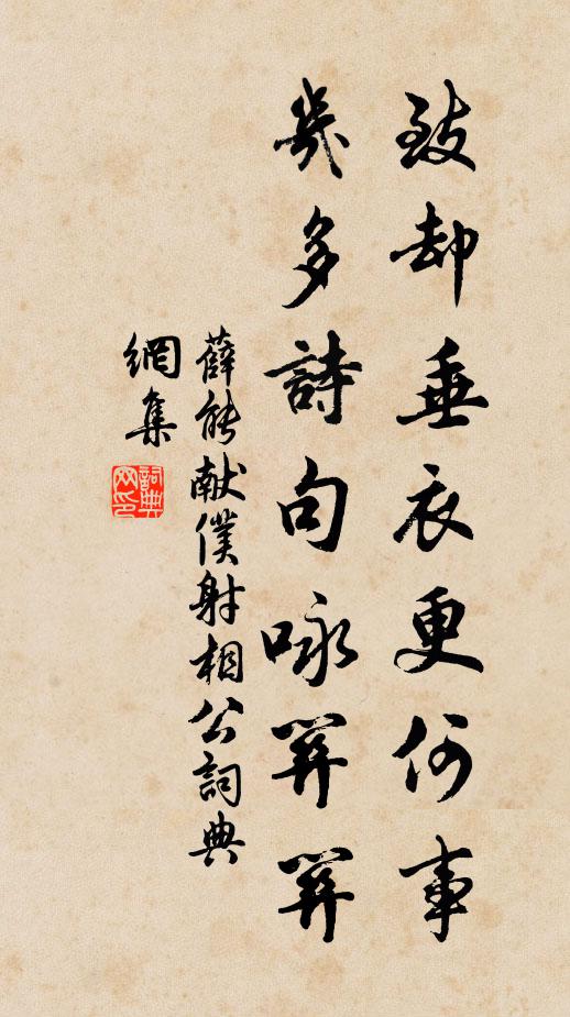 薛能致却垂衣更何事，几多诗句咏关关书法作品欣赏