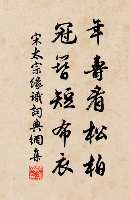 宋太宗年寿看松柏，冠簪短布衣书法作品欣赏