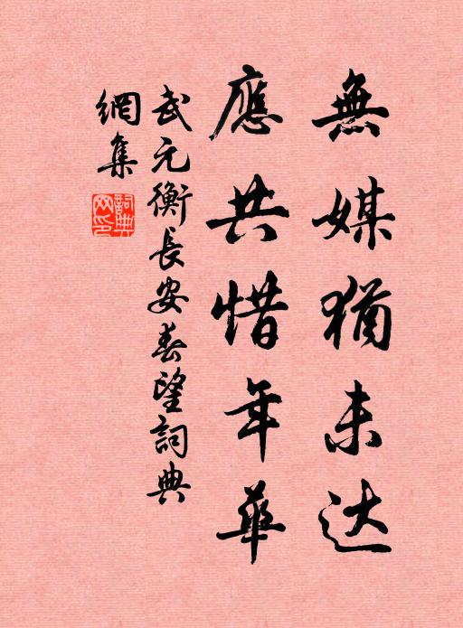 武元衡无媒犹未达，应共惜年华书法作品欣赏