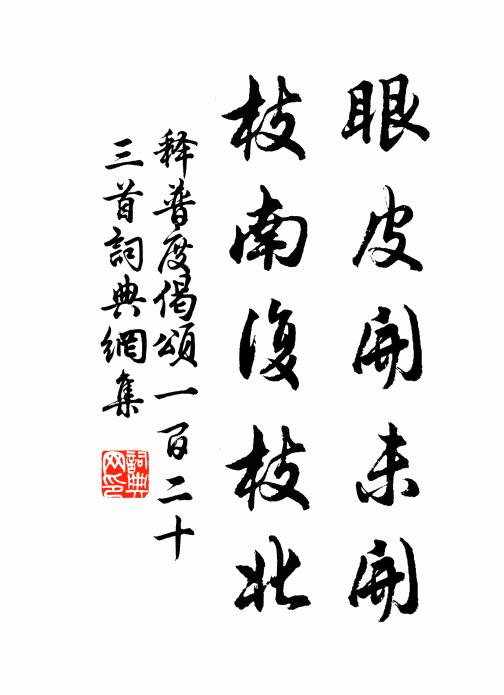 释普度眼皮开未开，枝南复枝北书法作品欣赏