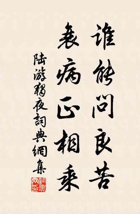 陆游谁能问良苦？衰病正相乘书法作品欣赏