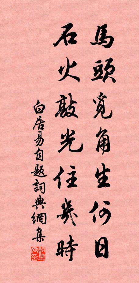 白居易马头觅角生何日，石火敲光住几时书法作品欣赏