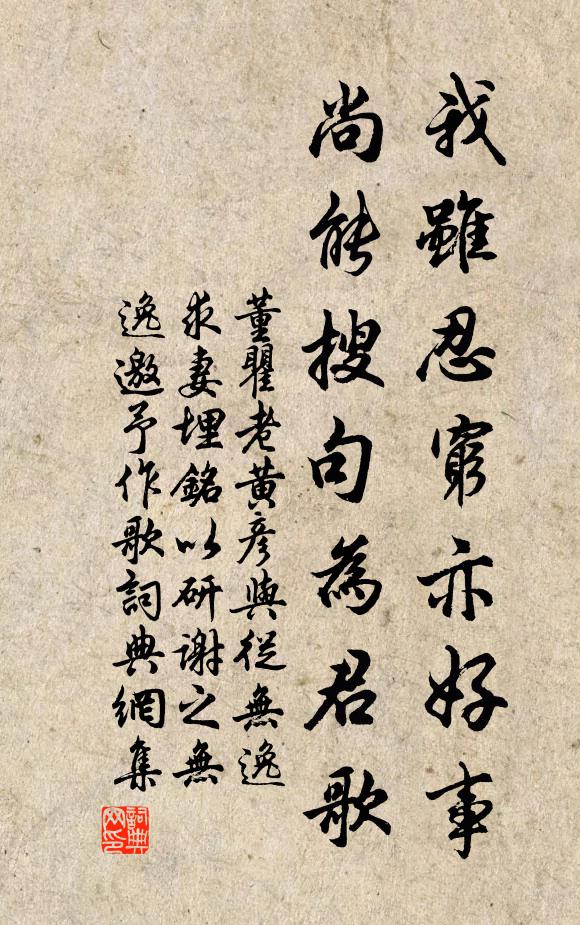 董瞿老我虽忍穷亦好事，尚能搜句为君歌书法作品欣赏