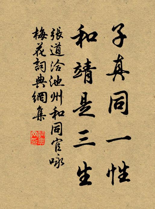 张道洽子真同一性，和靖是三生书法作品欣赏
