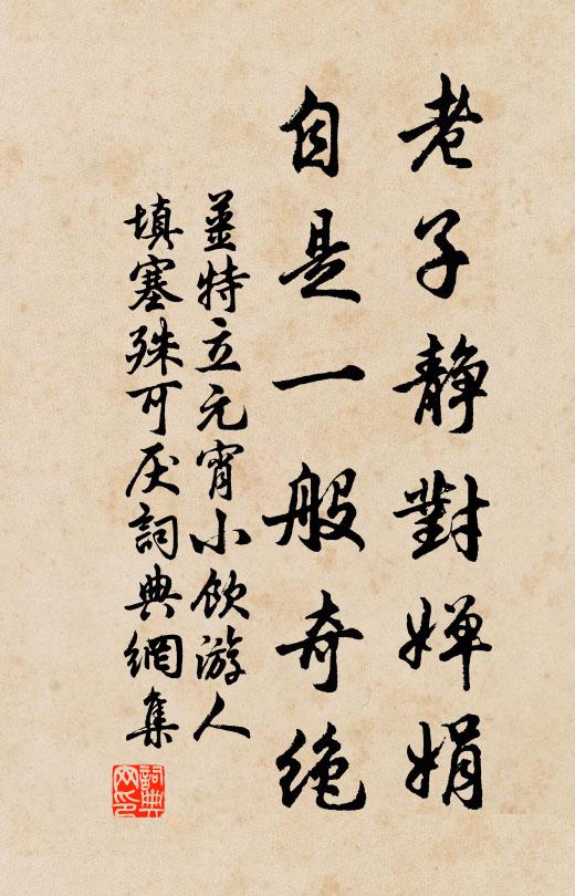 姜特立老子静对婵娟，自是一般奇绝书法作品欣赏