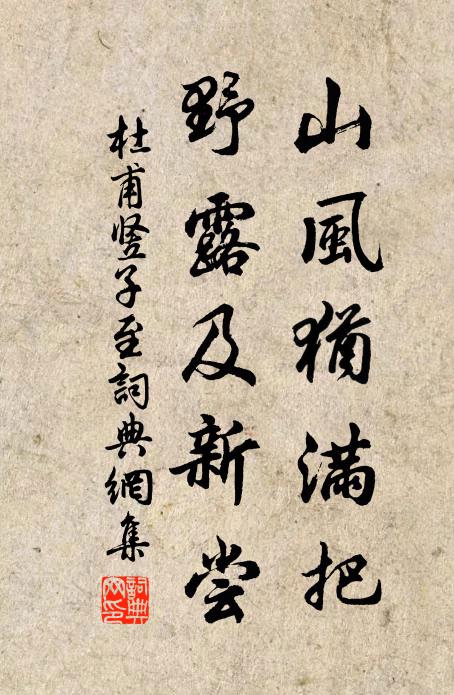 杜甫山风犹满把，野露及新尝书法作品欣赏