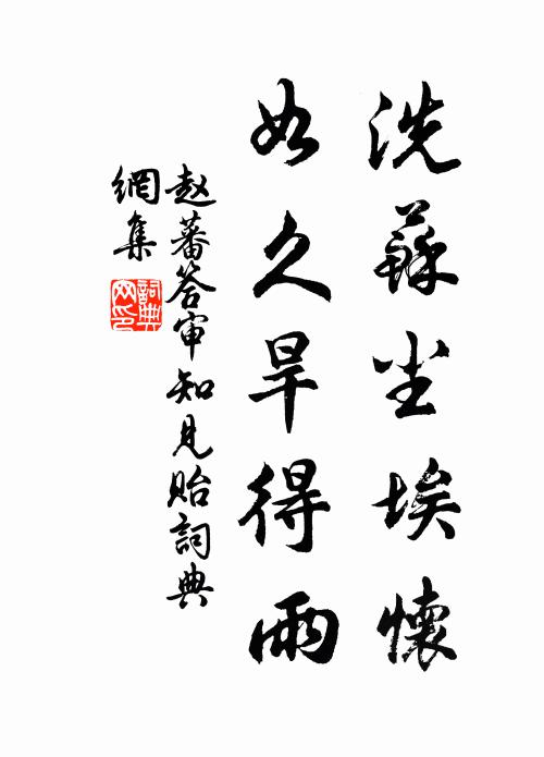 赵蕃洗苏尘埃怀，如久旱得雨书法作品欣赏