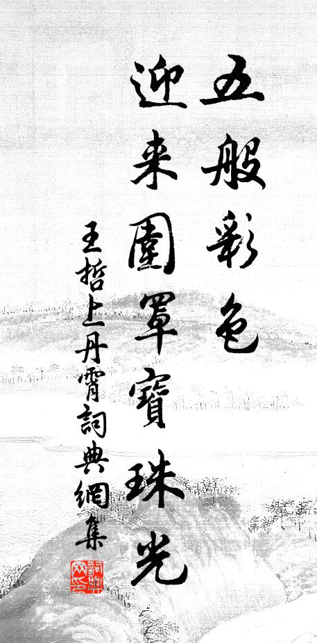 王哲五般彩色，迎来围罩宝珠光书法作品欣赏