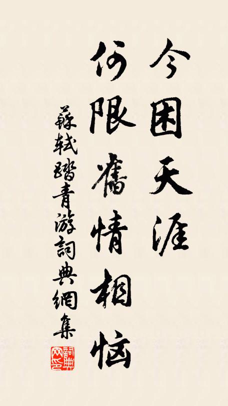 苏轼今困天涯，何限旧情相恼书法作品欣赏
