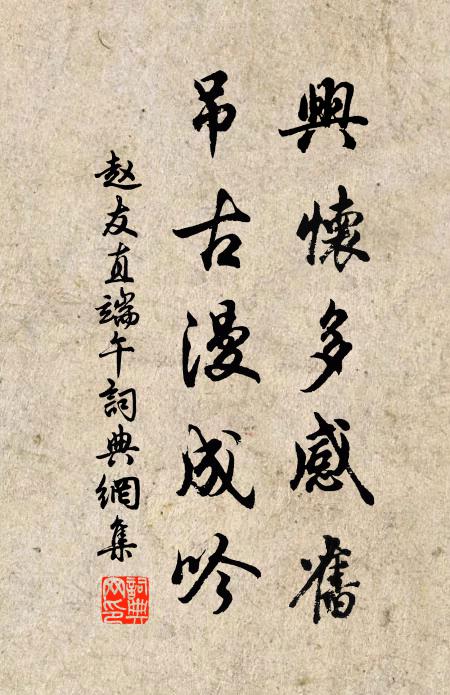 赵友直兴怀多感旧，吊古漫成吟书法作品欣赏