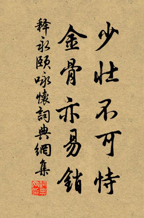 释永颐少壮不可恃，金骨亦易销书法作品欣赏