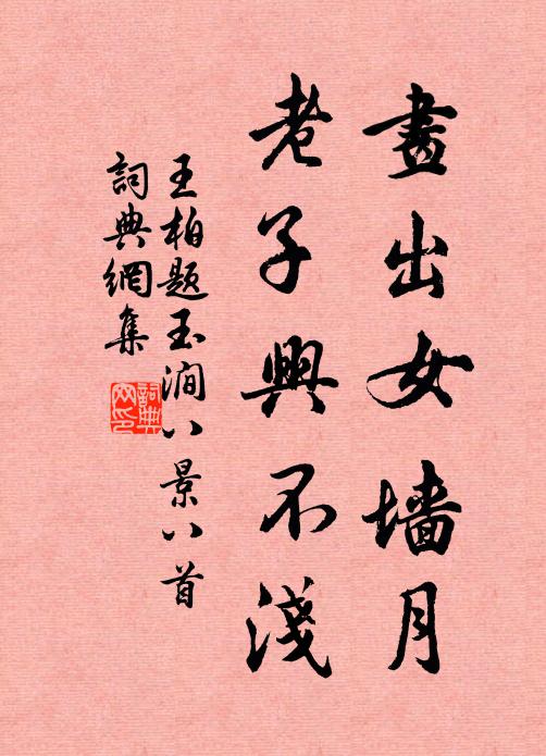 王柏画出女墙月，老子兴不浅书法作品欣赏