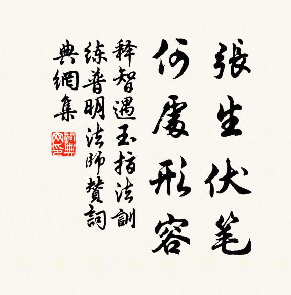 释智遇张生伏笔，何处形容书法作品欣赏