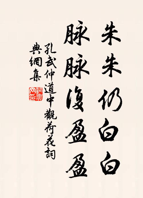 孔武仲朱朱仍白白，脉脉复盈盈书法作品欣赏