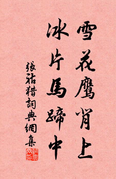 张祜雪花鹰背上，冰片马蹄中书法作品欣赏