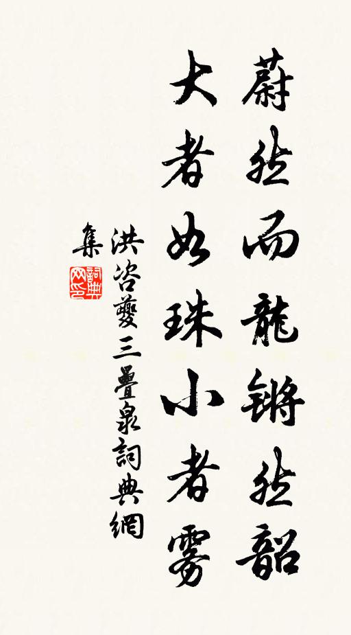 洪咨夔蔚然而龙锵然韶，大者如珠小者雾书法作品欣赏