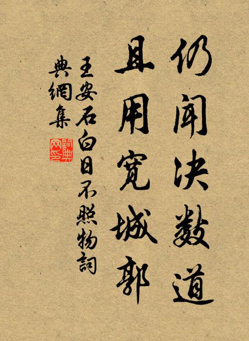王安石仍闻决数道，且用宽城郭书法作品欣赏