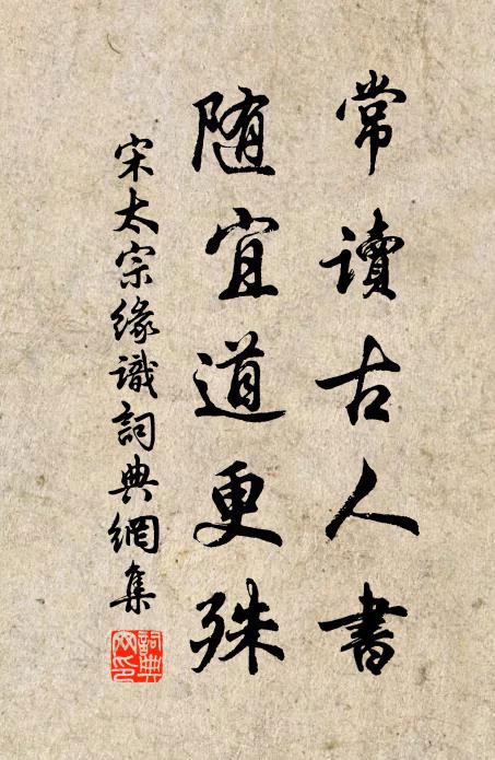 宋太宗常读古人书，随宜道更殊书法作品欣赏