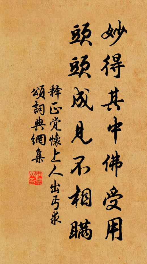释正觉妙得其中佛受用，头头成见不相瞒书法作品欣赏