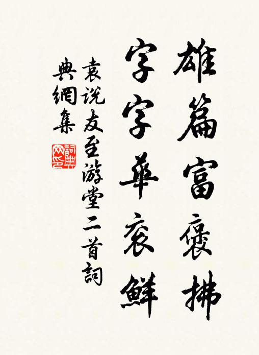 袁说友雄篇富褒拂，字字华衮鲜书法作品欣赏