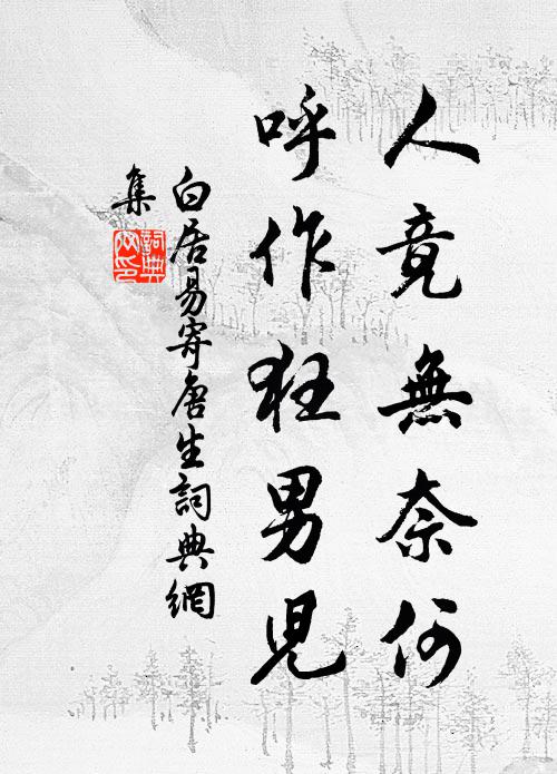 白居易人竟无奈何，呼作狂男儿书法作品欣赏
