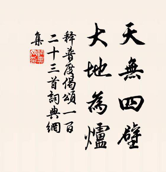释普度天无四壁，大地为炉书法作品欣赏