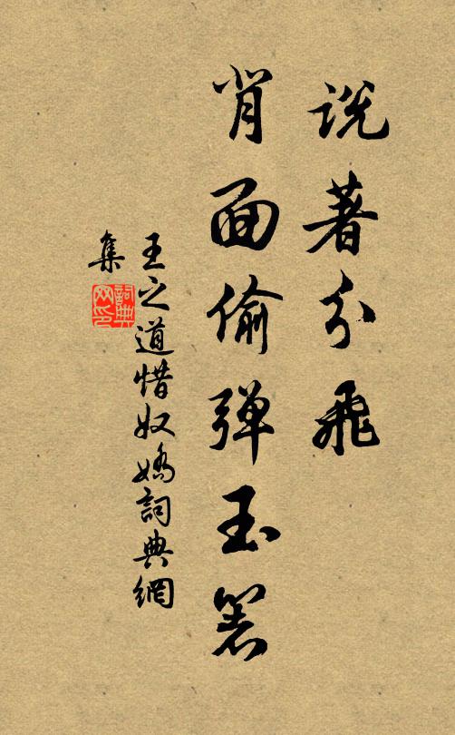 王之道说著分飞，背面偷弹玉箸书法作品欣赏