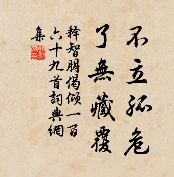 释智朋不立孤危，了无藏覆书法作品欣赏