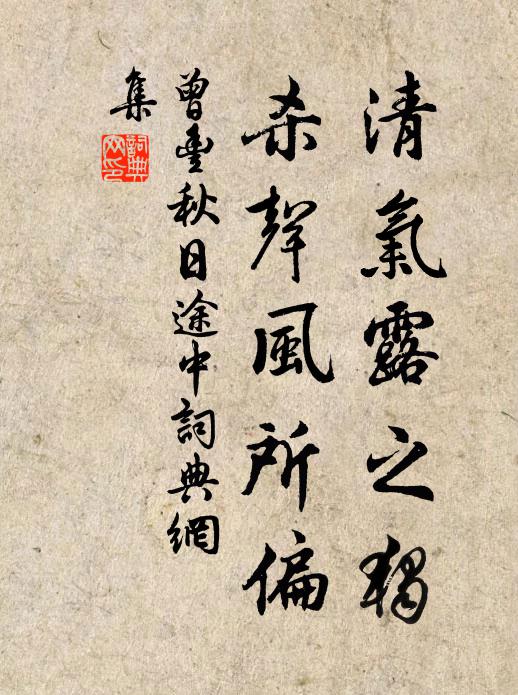 曾丰清气露之独，杀声风所偏书法作品欣赏