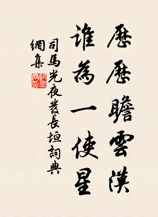 司马光历历瞻云汉，谁为一使星书法作品欣赏