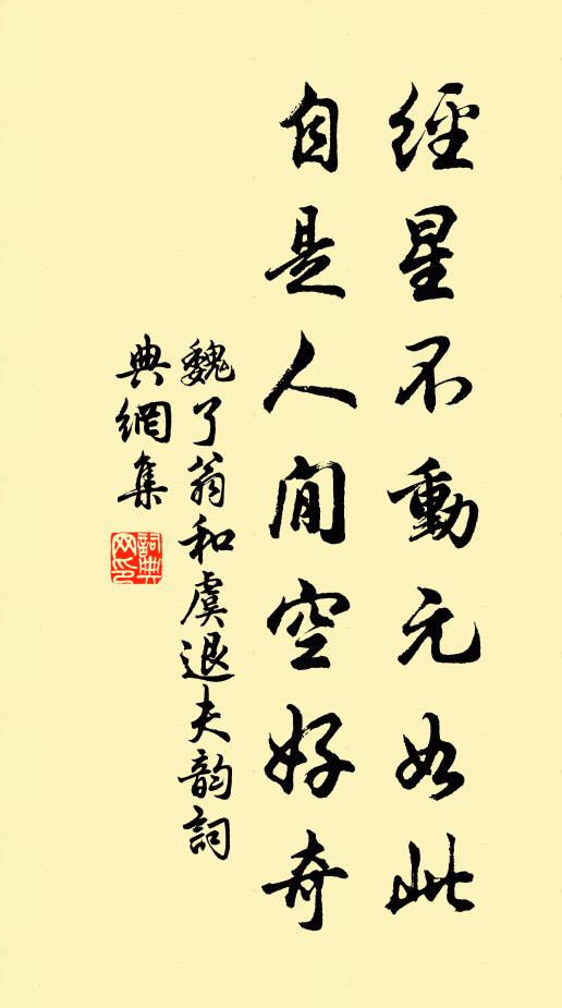魏了翁经星不动元如此，自是人閒空好奇书法作品欣赏