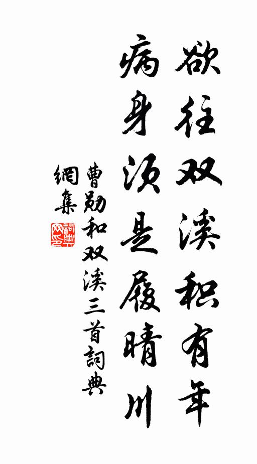 曹勋欲往双溪积有年，病身须是履晴川书法作品欣赏