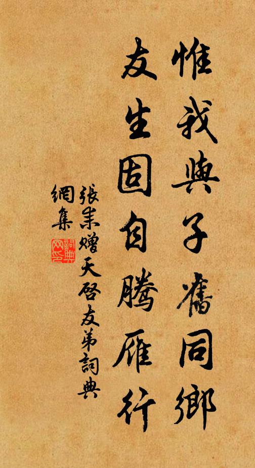 张耒惟我与子旧同乡，友生固自腾雁行书法作品欣赏
