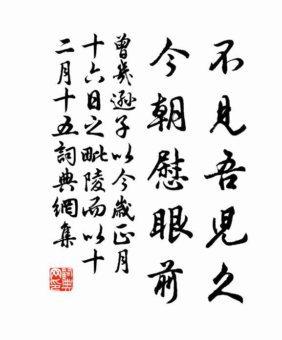 曾几不见吾儿久，今朝慰眼前书法作品欣赏