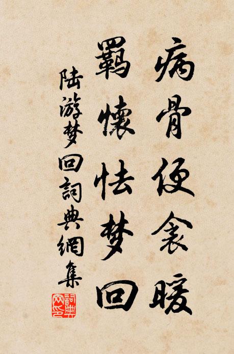 陆游病骨便衾暖，羁怀怯梦回书法作品欣赏