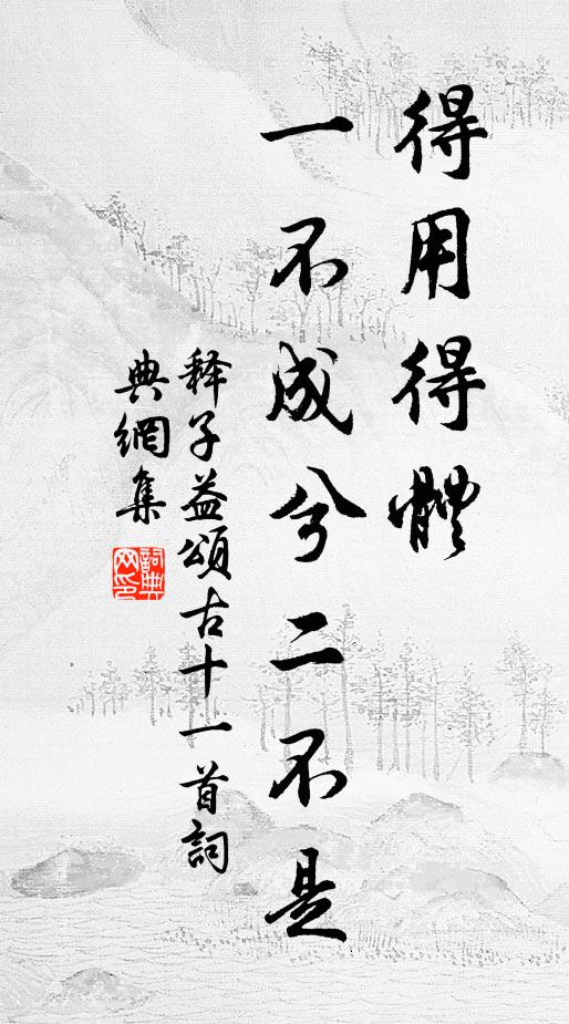 释子益得用得体，一不成兮二不是书法作品欣赏