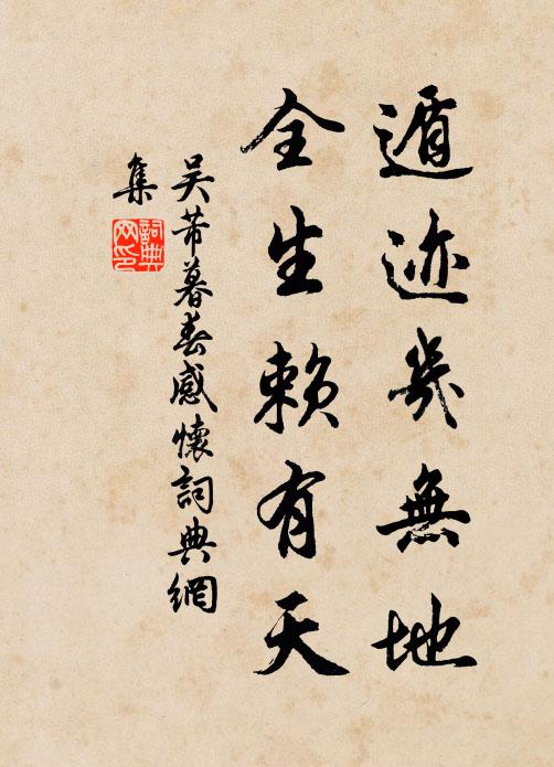 吴芾遁迹几无地，全生赖有天书法作品欣赏