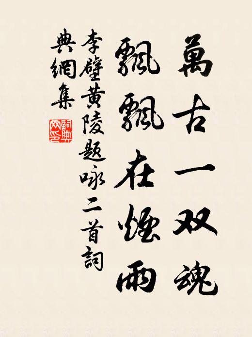 李壁万古一双魂，飘飘在烟雨书法作品欣赏