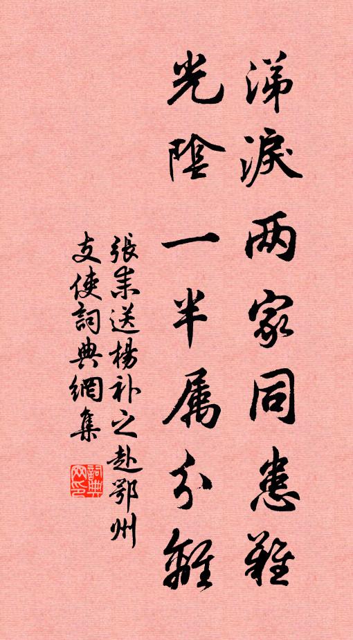 张耒涕泪两家同患难，光阴一半属分离书法作品欣赏