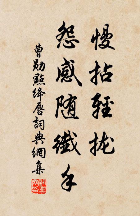 曹勋慢拈轻拢，怨感随纤手书法作品欣赏