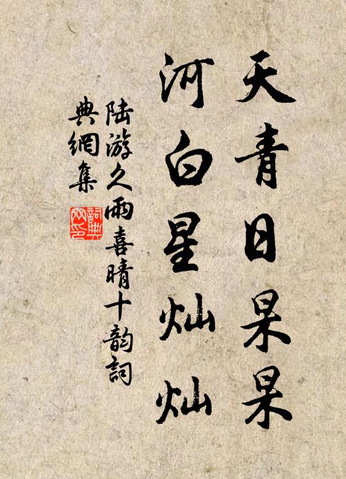 陆游天青日杲杲，河白星灿灿书法作品欣赏