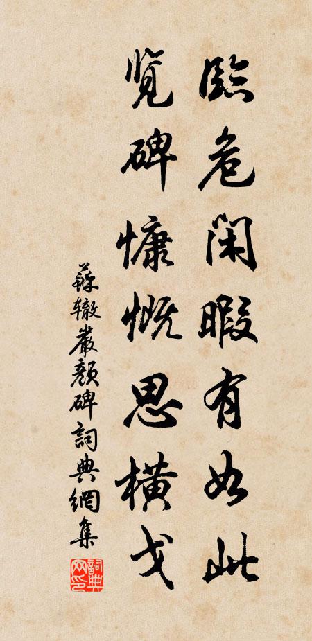 苏辙临危闲暇有如此，览碑慷慨思横戈书法作品欣赏