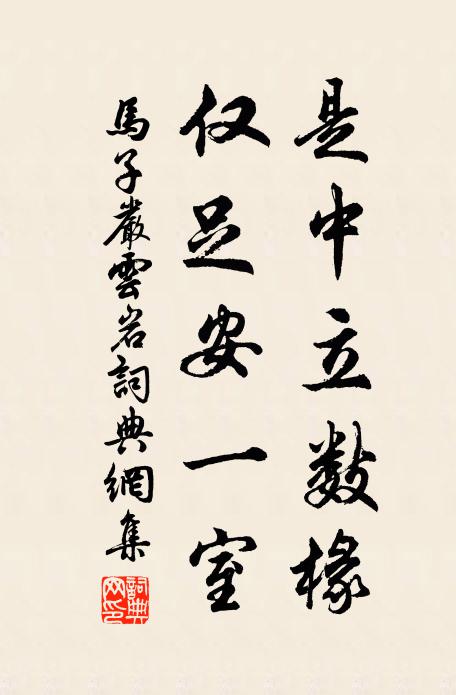 马子严是中立数椽，仅足安一室书法作品欣赏