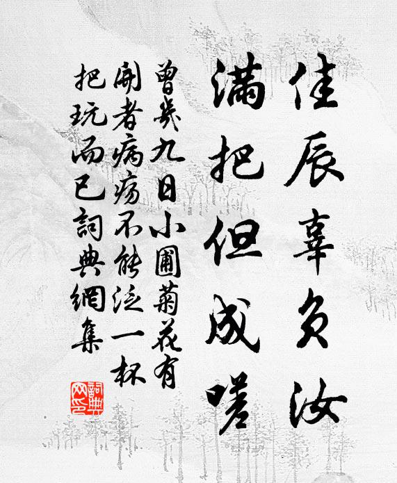曾几佳辰辜负汝，满把但成嗟书法作品欣赏