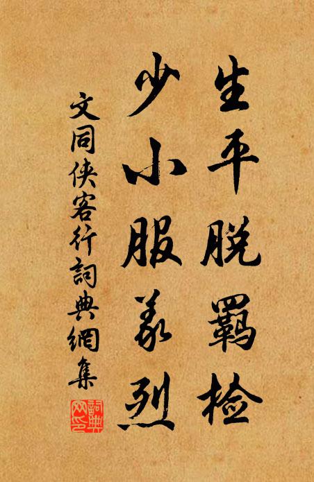 文同生平脱羁检，少小服义烈书法作品欣赏