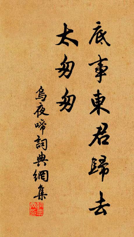 佚名底事东君归去、太匆匆书法作品欣赏