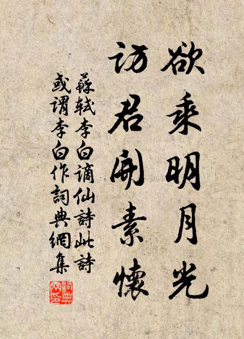 苏轼欲乘明月光，访君开素怀书法作品欣赏