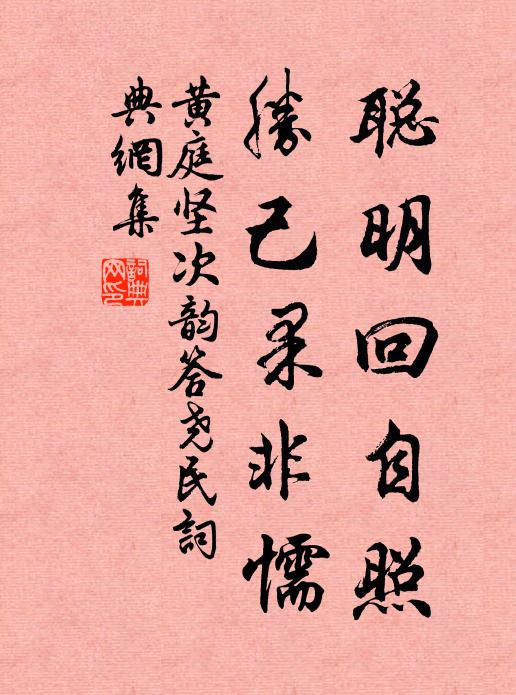黄庭坚聪明回自照，胜己果非懦书法作品欣赏