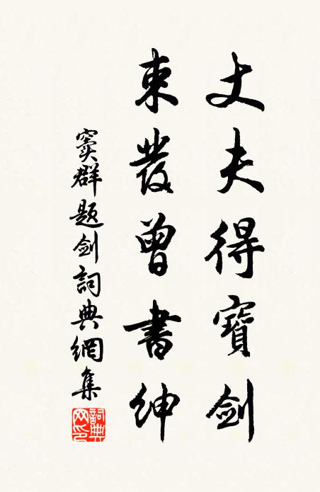 窦群丈夫得宝剑，束发曾书绅书法作品欣赏