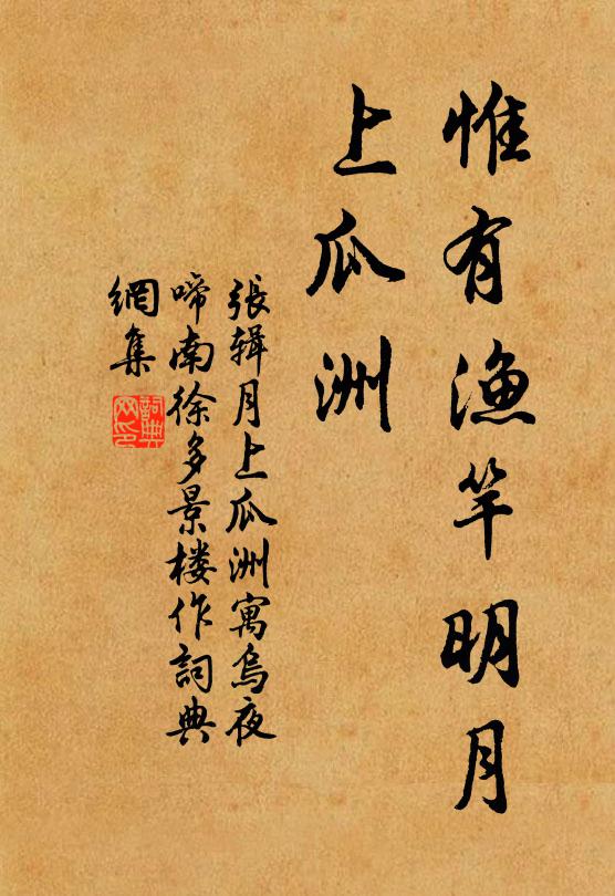 张辑惟有渔竿明月、上瓜洲书法作品欣赏